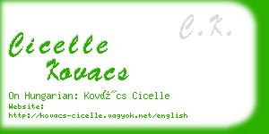 cicelle kovacs business card
